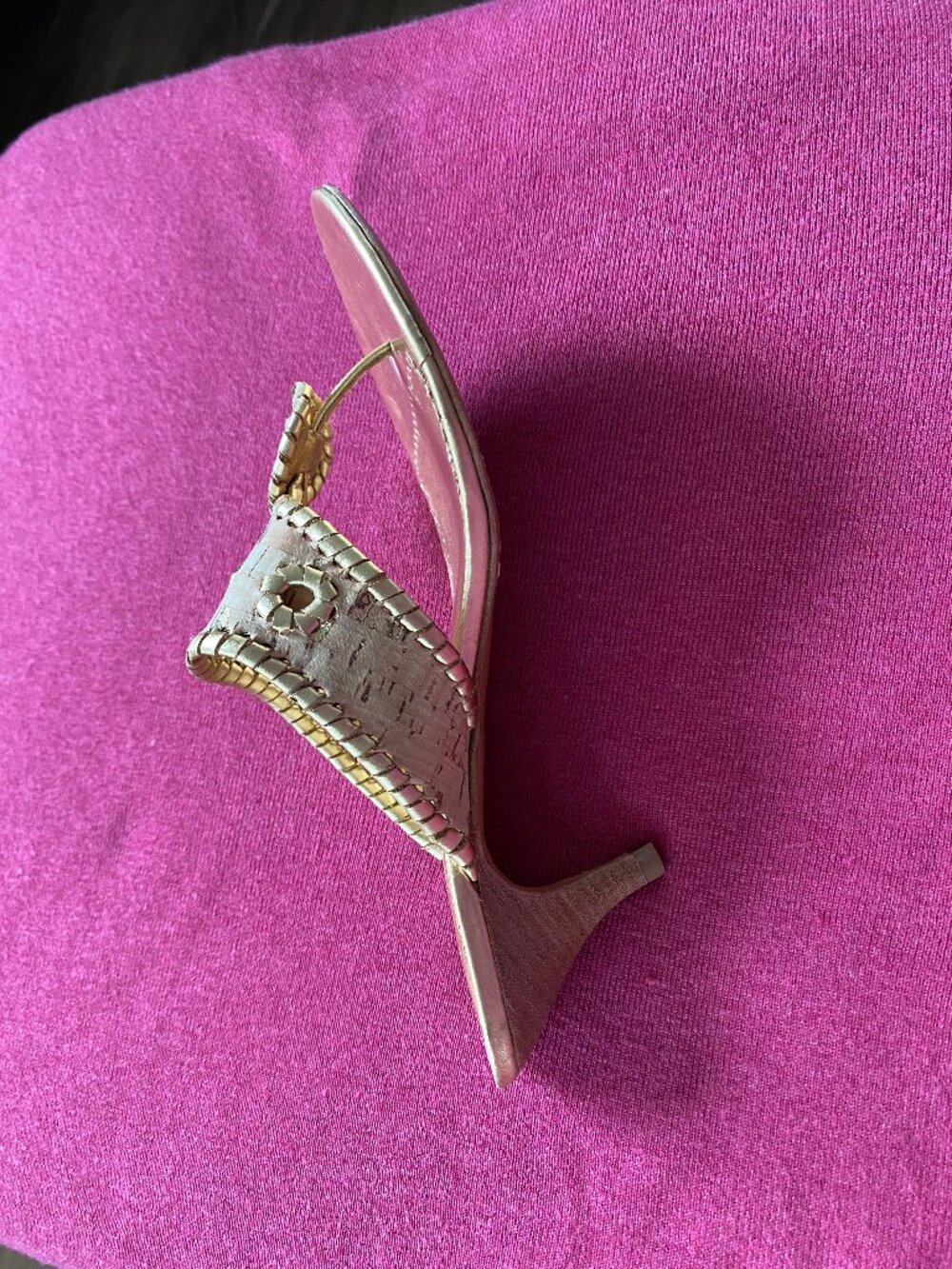 Jack Rogers Gold Cork Heel Sandals Size 8 - Picture 14 of 14